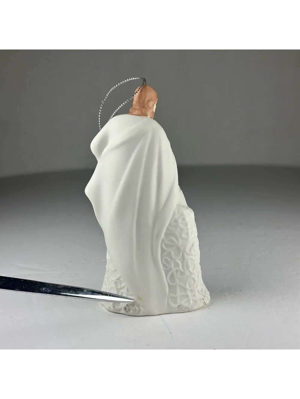 Holy Family Nativity Christmas Ornament White Porcelain Style S-12